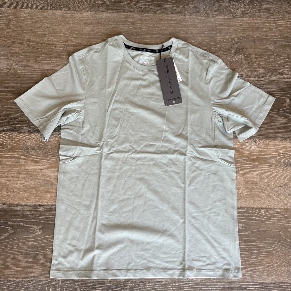 Kenneth Cole Active Tech Tee Short Sleeve Shirt Green Soft Men's Size Small